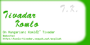 tivadar komlo business card